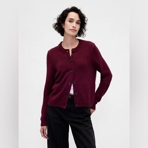 NWT Gap 100% Cotton Button Cardigan Tuscan Red Small Petite